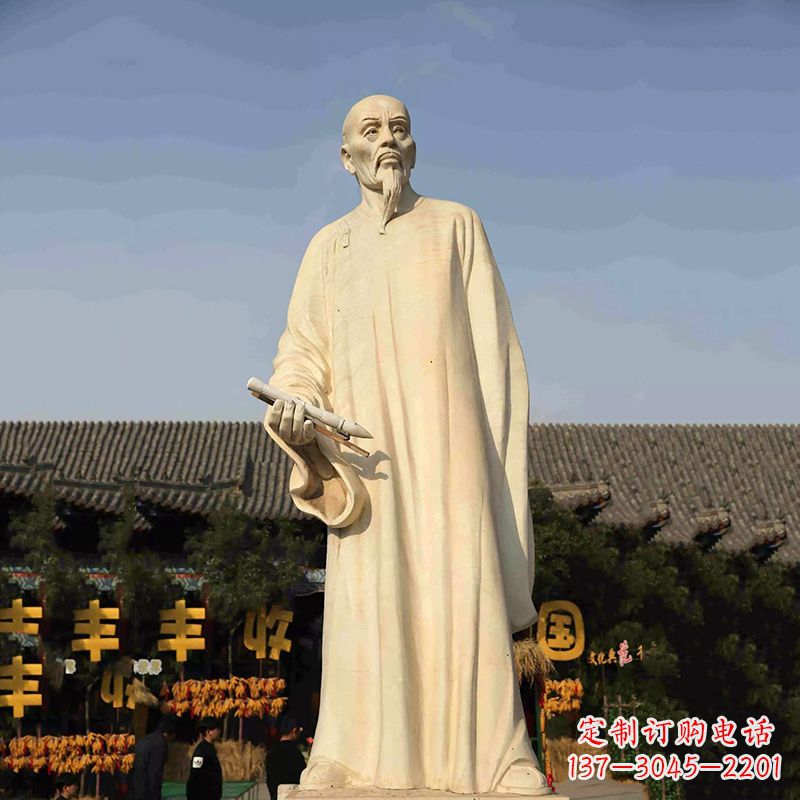 莆田清代画家郑板桥石雕塑——中国历史名人汉白玉雕像