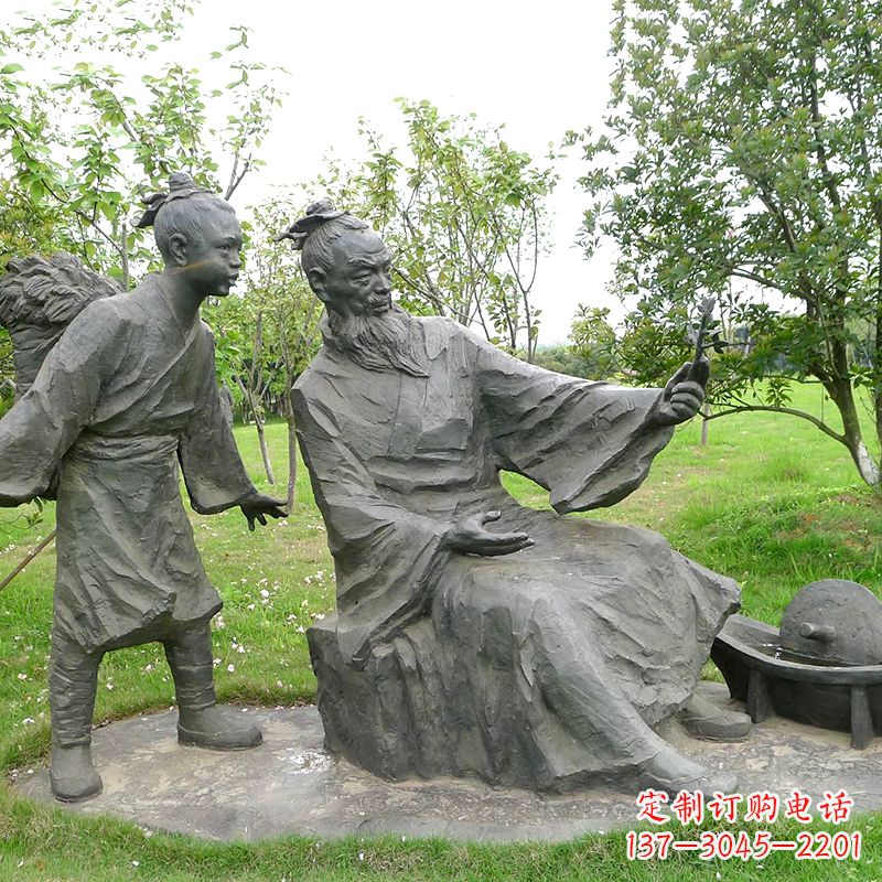 莆田八大山人情景雕塑-中国明末清初知名画家朱耷公园情景小品