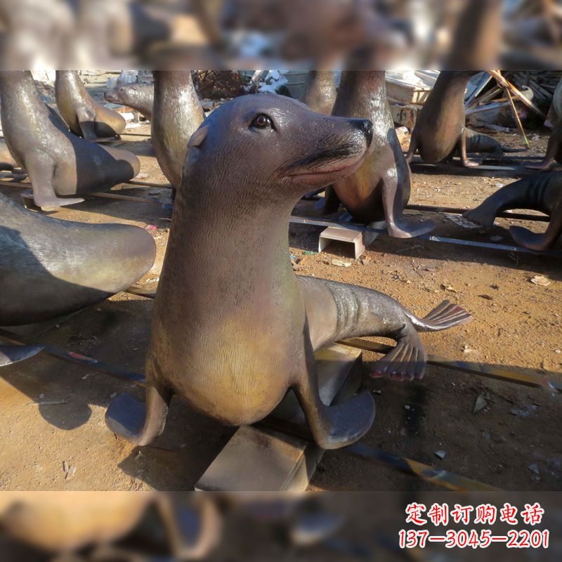 莆田玻璃钢仿真海豹雕塑