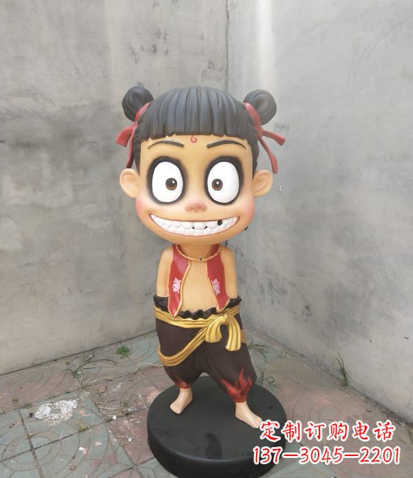 莆田玻璃钢卡通魔童哪吒