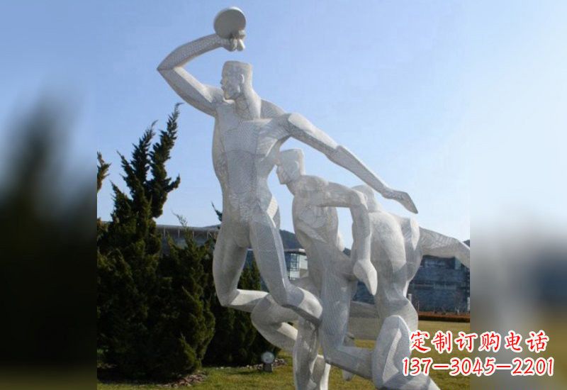 莆田不锈钢抽象打乒乓球人物雕塑