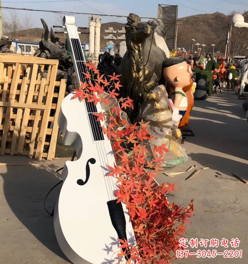 莆田不锈钢抽象大提琴雕塑12