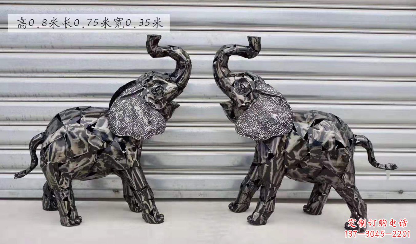 莆田不锈钢大象雕塑精美的摆件装饰