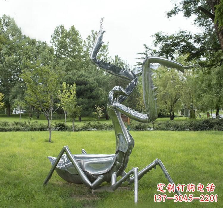 莆田不锈钢动物螳螂雕塑