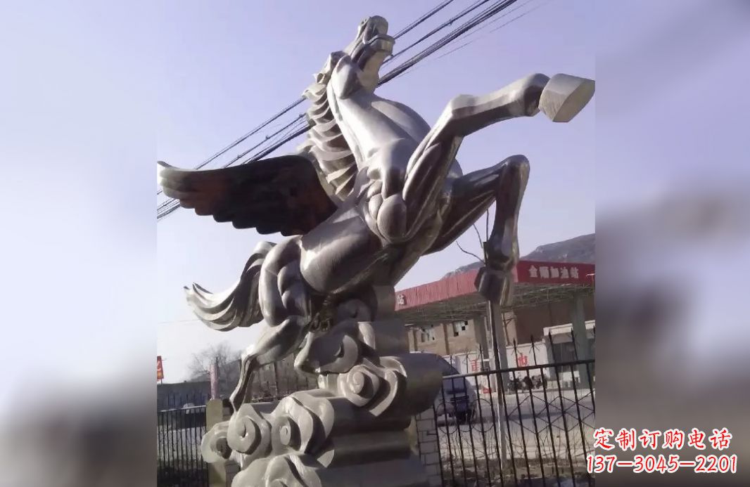 莆田不锈钢飞马雕塑_2