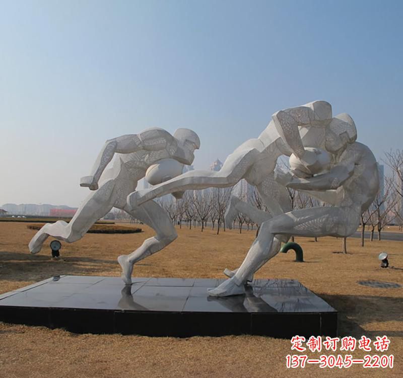 莆田不锈钢橄榄球雕塑
