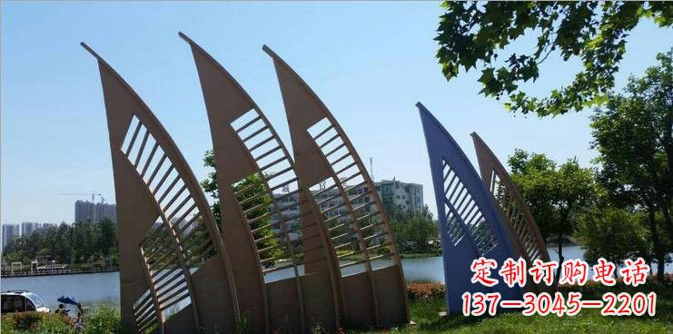莆田不锈钢公园抽象船帆雕塑