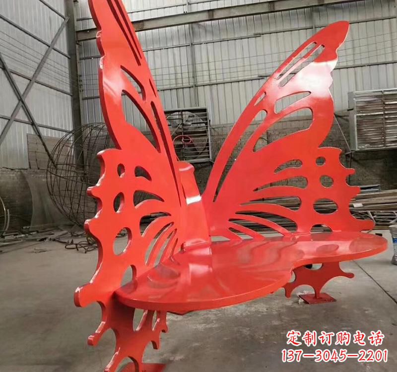 莆田不锈钢蝴蝶座椅雕塑美丽的艺术作品