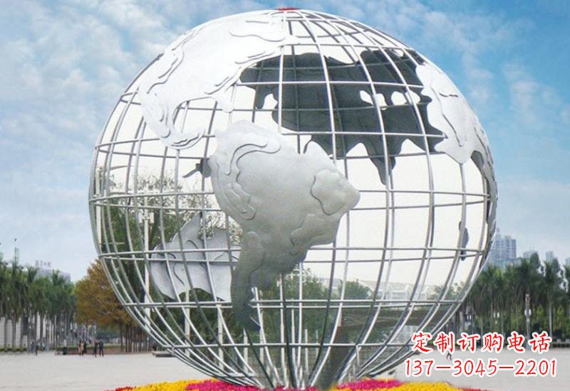 莆田不锈钢地球雕塑象征着和平与友谊