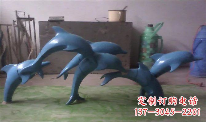 莆田不锈钢海豚雕塑精致的艺术品