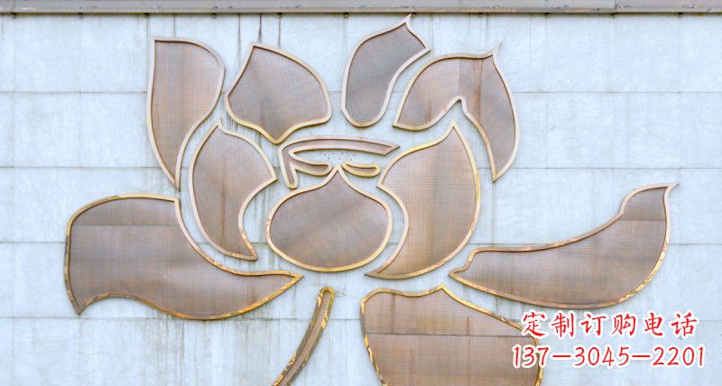 莆田不锈钢荷花浮雕雕塑