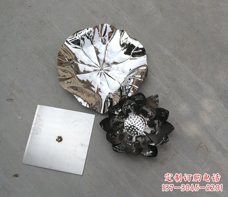 莆田不锈钢荷花荷叶公园雕塑
