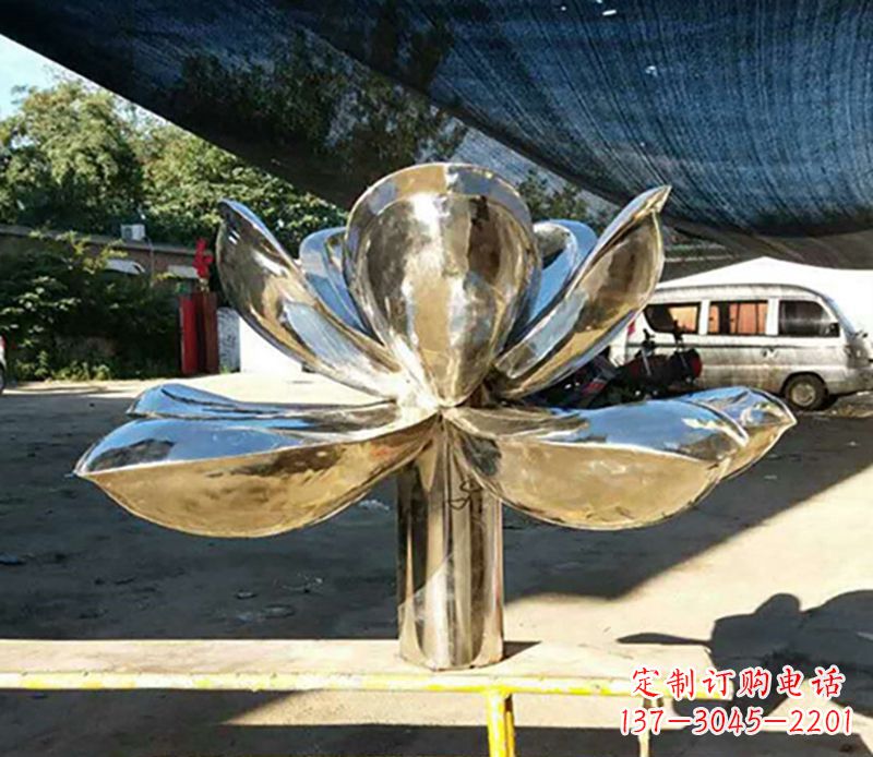 莆田不锈钢荷花小区景观雕塑