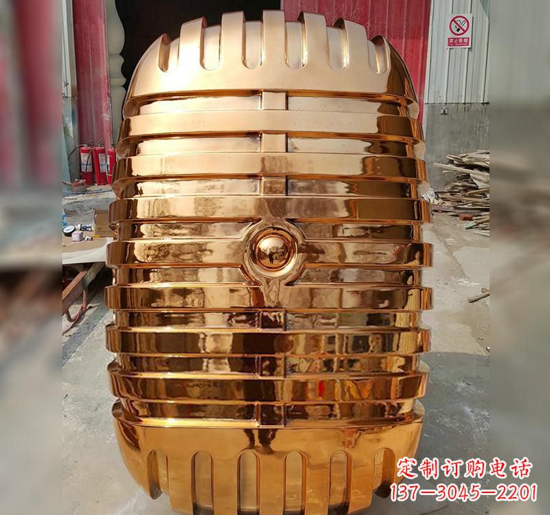 莆田不锈钢金话筒雕塑