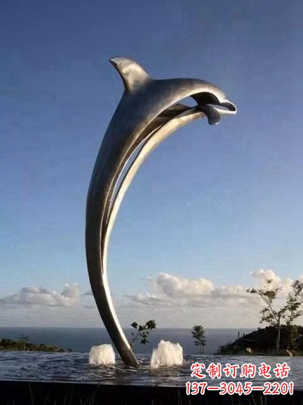 莆田不锈钢海豚雕塑让游客流连忘返