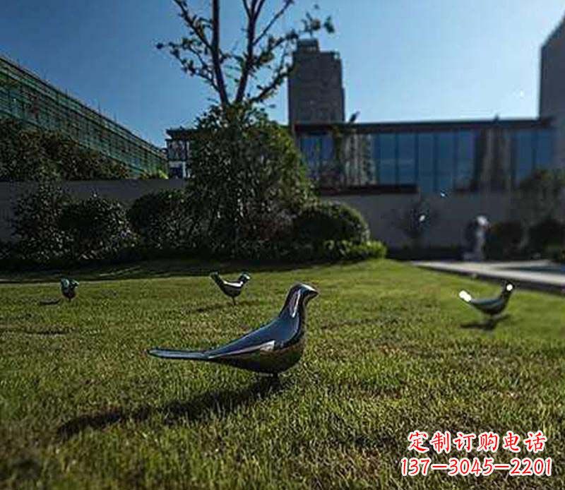 莆田不锈钢镜面鸽子雕塑象征和平与美丽