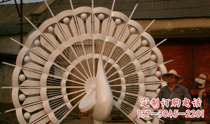 莆田不锈钢孔雀开屏雕塑