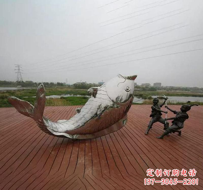 莆田不锈钢鲤鱼雕塑传承中国文化