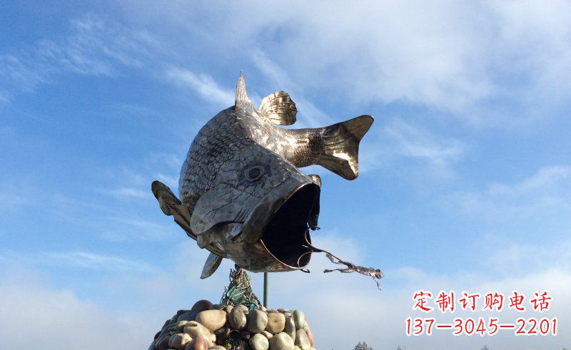 莆田不锈钢鲤鱼和青蛙动物雕塑