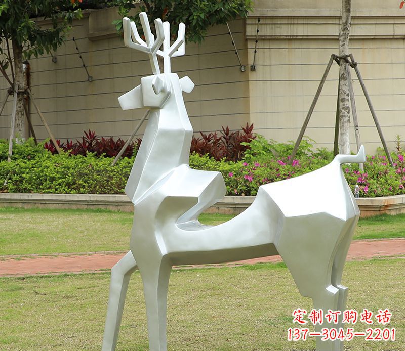 莆田不锈钢美陈动物雕塑——鹿