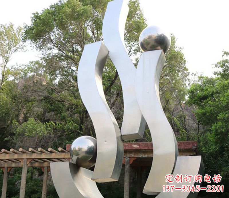 莆田不锈钢飘带小区景观