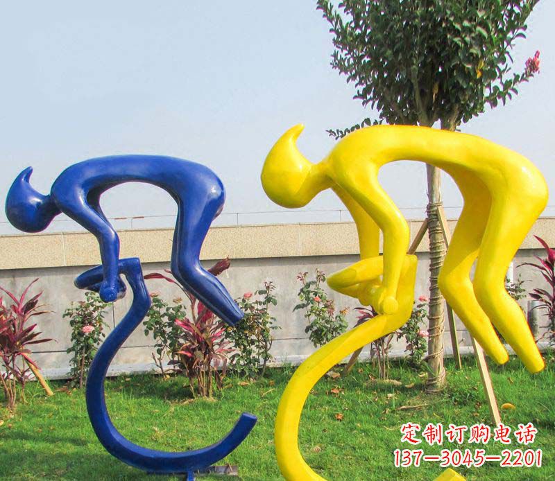 莆田不锈钢骑自行车广场景观雕塑——给城市带来活力