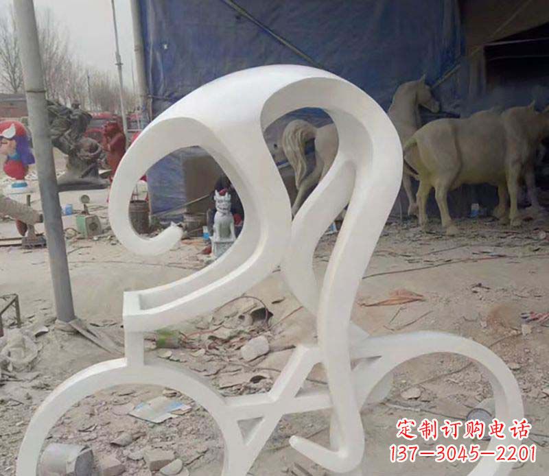 莆田不锈钢自行车雕塑——景观的点缀