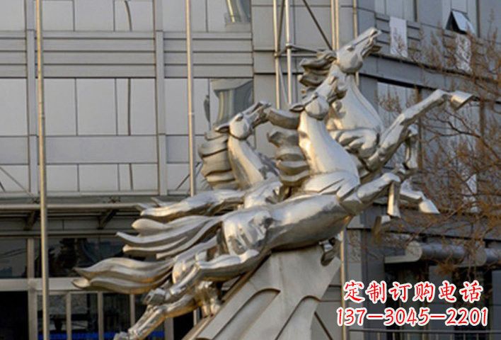 莆田不锈钢企业奔马雕塑