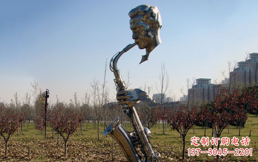 莆田不锈钢萨克斯雕塑流动的美丽