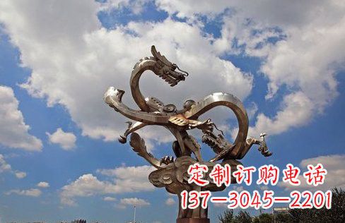 莆田不锈钢双龙戏珠雕塑——千古传说的艺术瑰宝