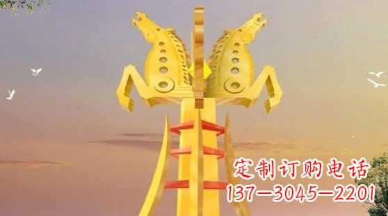 莆田不锈钢双马雕塑雕塑艺术的精美之作