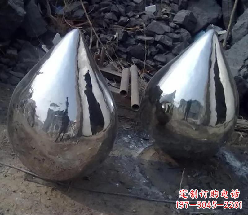 莆田不锈钢水滴雕塑美丽绽放