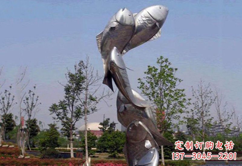 莆田不锈钢跳跃的鲤鱼雕塑