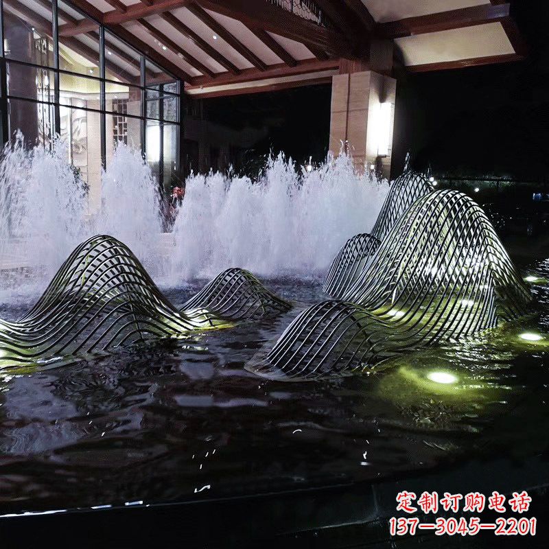 莆田不锈钢铁艺水景假山精美雕塑艺术