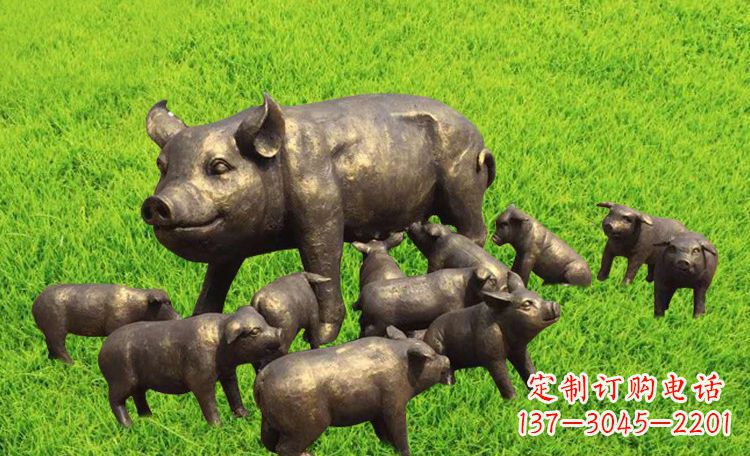 莆田不锈钢小猪公园动物雕塑
