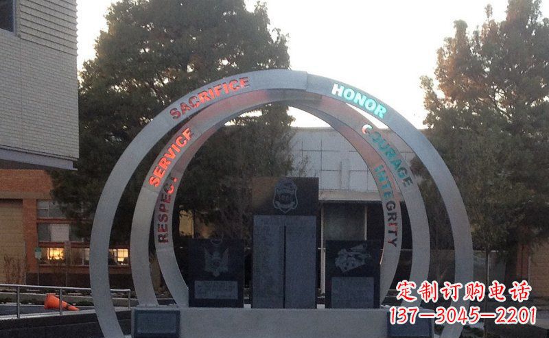 莆田不锈钢艺术门圆环雕塑