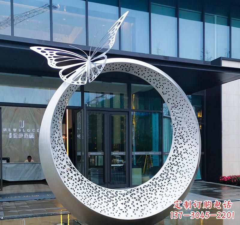 莆田不锈钢园林戒指雕塑精美细腻的艺术品