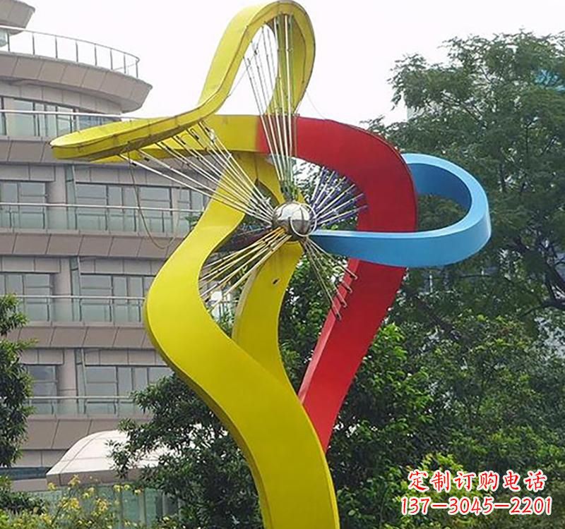 莆田不锈钢园林烤漆风车雕塑