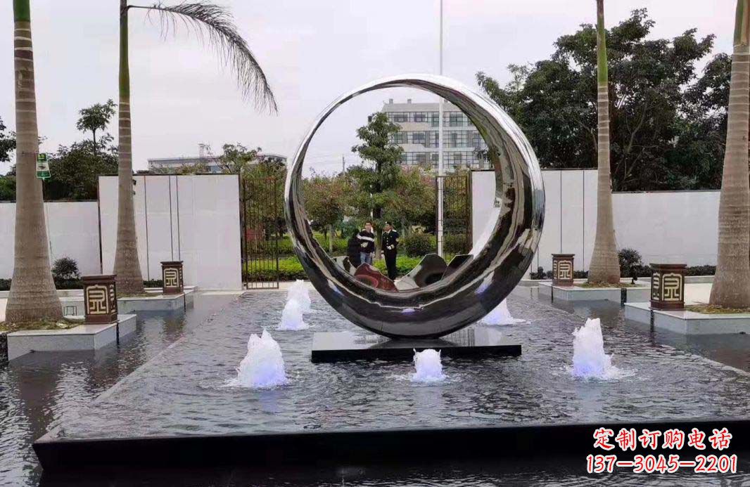 莆田圆环景观喷泉雕塑视觉与声音的完美结合