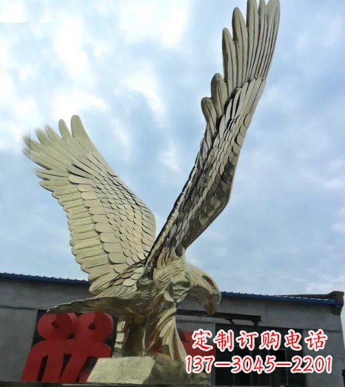 莆田不锈钢展翅的雄鹰动物广场景观雕塑