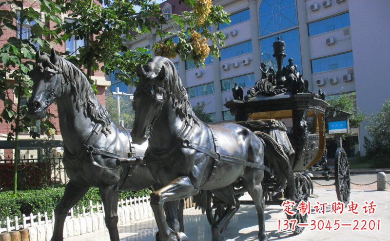 莆田马车雕塑西方步行街的瑰宝