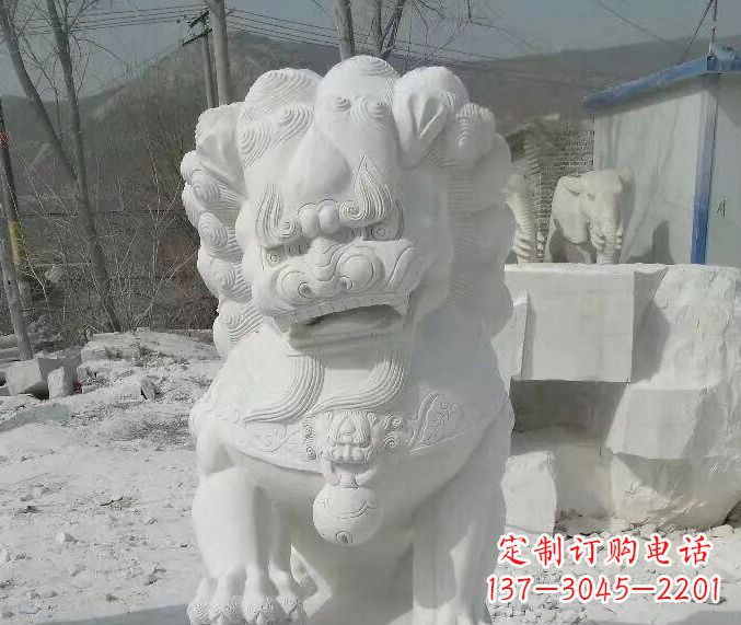 莆田狮子雕塑踩绣球石狮子寺庙的独特景观