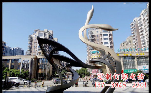 莆田城市不锈钢抽象天鹅雕塑
