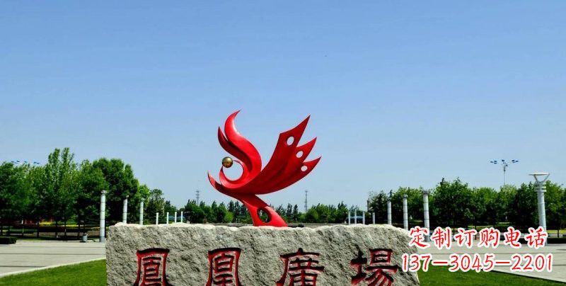 莆田不锈钢凤凰雕塑奔放优雅的艺术之作