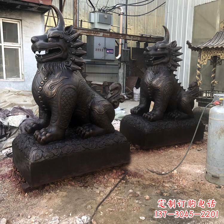 莆田精美纯铜獬豸雕塑中国古代神兽雕刻之美