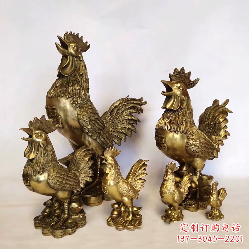 莆田纯铜抓钱鸡雕塑