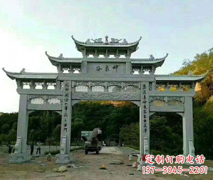 莆田村口三门石雕牌楼 (5)