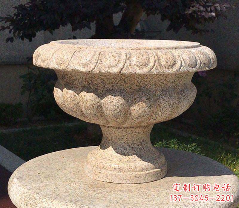 莆田大理石花钵公园花盆石雕