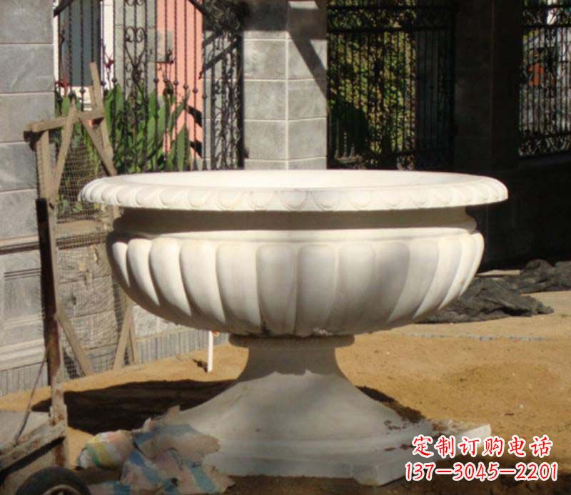 莆田大理石花盆雕塑1