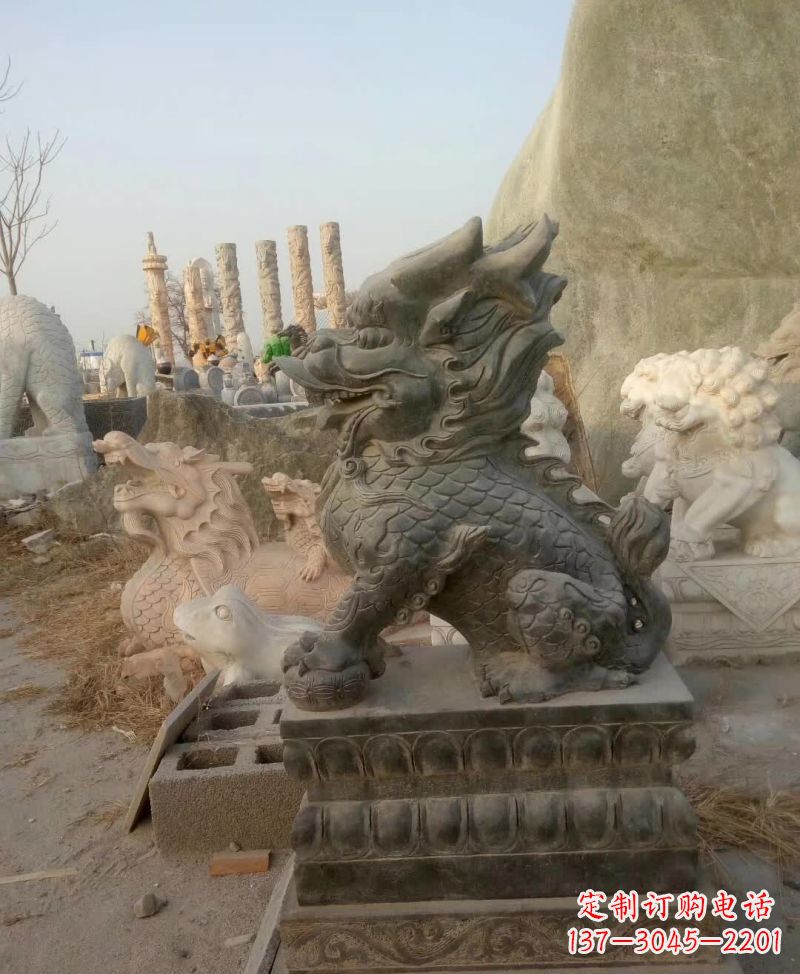 莆田新中式麒麟雕塑,精美细腻,艺术品级别